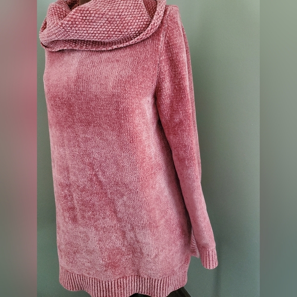 LANDS ENDS Girls Medium 10/12 pink turtleneck sweater dress - Picture 4 of 9